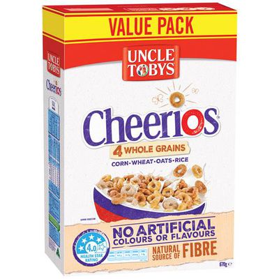 Uncle Toby's Cheerios Wholegrain - 14.6g sugars per 100g
